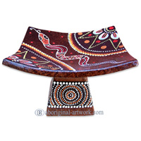 Terracotta Plate With Aboriginal Dot Painted