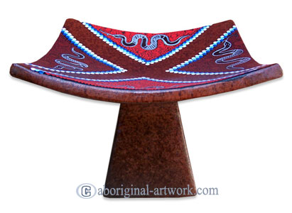 Terracotta Plate With Aboriginal Dot Painted