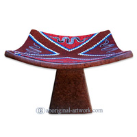 Terracotta Plate With Aboriginal Dot Painted