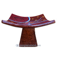 Terracotta Plate With Aboriginal Dot Painted