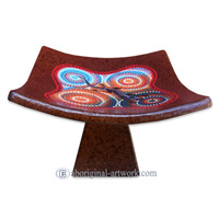 Terracotta Plate With Aboriginal Dot Painted