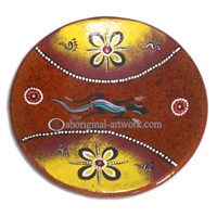 Terracotta Plate With Aboriginal Dot Painted