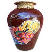 Terracotta Vase With Aboriginal Dot Painted