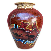 Terracotta Vase With Aboriginal Dot Painted