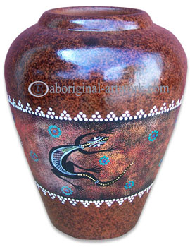 Terracotta Vase With Aboriginal Dot Painted