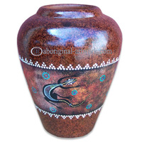 Terracotta Vase With Aboriginal Dot Painted