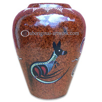 Terracotta Vase With Aboriginal Dot Painted