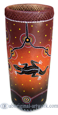 Terracotta Vase With Aboriginal Dot Painted