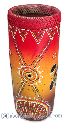 Terracotta Vase With Aboriginal Dot Painted