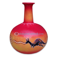 Terracotta Vase With Aboriginal Dot Painted