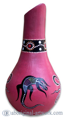 Terracotta Vase With Aboriginal Dot Painted