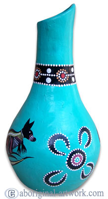 Terracotta Vase With Aboriginal Dot Painted