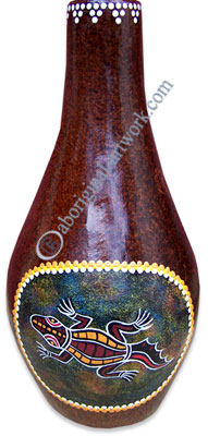 Terracotta Vase With Aboriginal Dot Painted