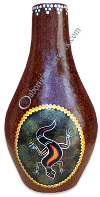 Terracotta Vase With Aboriginal Dot Painted