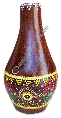 Terracotta Vase With Aboriginal Dot Painted