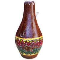 Terracotta Vase With Aboriginal Dot Painted