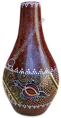 Terracotta Vase With Aboriginal Dot Painted