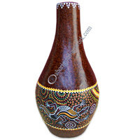 Terracotta Vase With Aboriginal Dot Painted