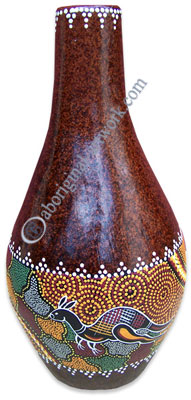 Terracotta Vase With Aboriginal Dot Painted