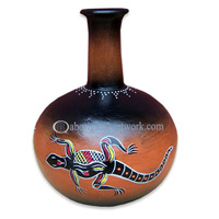 Terracotta Vase With Aboriginal Dot Painted