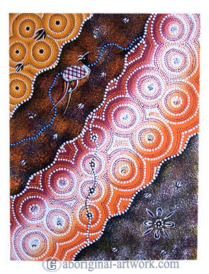 Aboriginal Dot Art Painting On Canvas