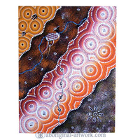 Aboriginal Dot Art Painting On Canvas