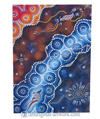 Aboriginal Dot Art Painting On Canvas