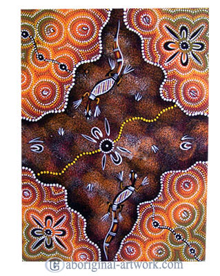 Aboriginal Dot Art Painting On Canvas