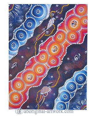 Aboriginal Dot Art Painting On Canvas