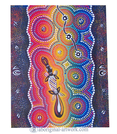 Aboriginal Dot Art Painting On Canvas