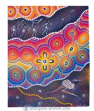 Aboriginal Dot Art Painting On Canvas