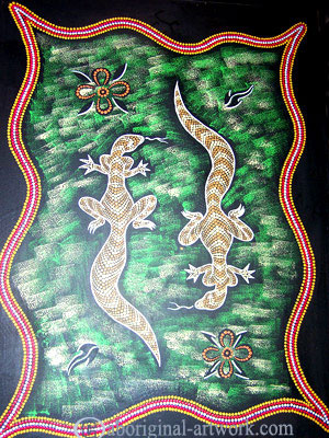 Aboriginal Dot Art Painting On Canvas