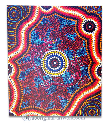 Aboriginal Dot Art Painting On Canvas