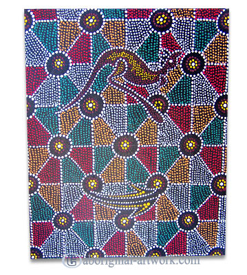 Aboriginal Dot Art Painting On Canvas
