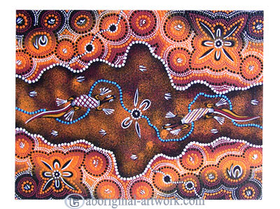 Aboriginal Dot Art Painting On Canvas