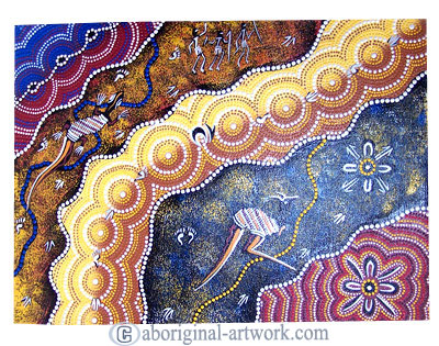 Aboriginal Dot Art Painting On Canvas