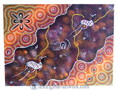 Aboriginal Dot Art Painting On Canvas