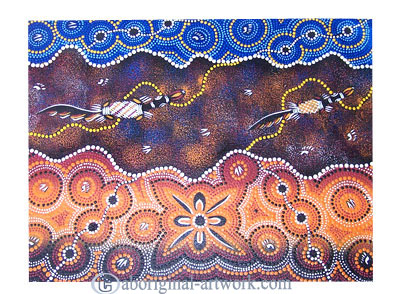 Aboriginal Dot Art Painting On Canvas