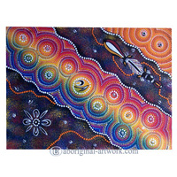 Aboriginal Dot Art Painting On Canvas
