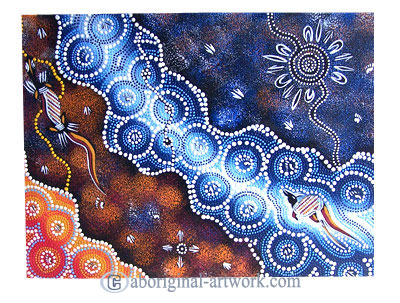 Aboriginal Dot Art Painting On Canvas