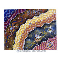 Aboriginal Dot Art Painting On Canvas