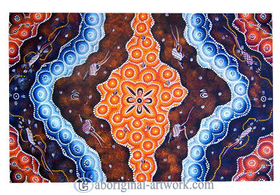 Aboriginal Dot Art Painting On Canvas