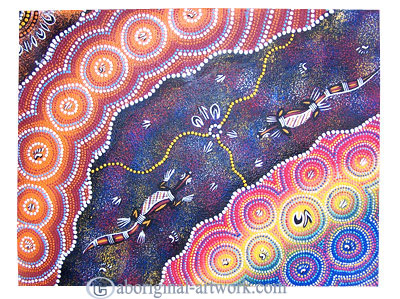 Aboriginal Dot Art Painting On Canvas