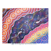 Aboriginal Dot Art Painting On Canvas