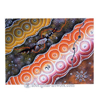 Aboriginal Dot Art Painting On Canvas