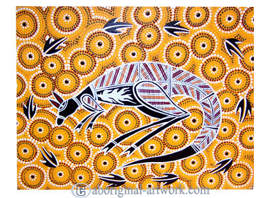 Aboriginal Dot Art Painting On Canvas