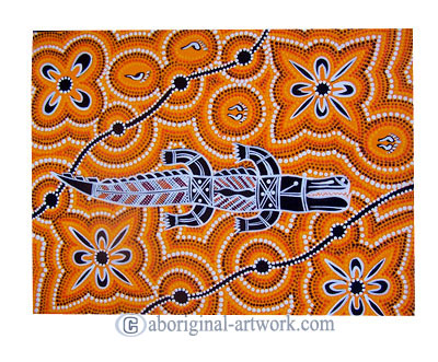 Aboriginal Dot Art Painting On Canvas