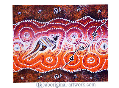 Aboriginal Dot Art Painting On Canvas