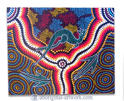 Aboriginal Dot Art Painting On Canvas