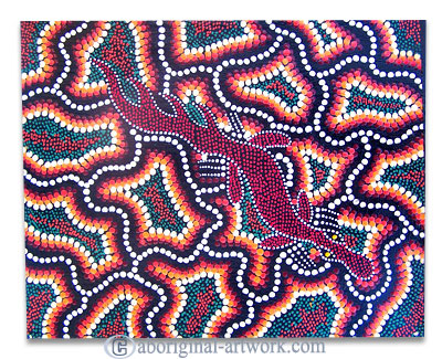 Aboriginal Dot Art Painting On Canvas